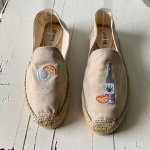 SOLUDOS Light Blue Tequila & Citrus Espadrille Flats 9